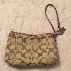 Brown Coach wristlet